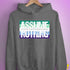 Assume Nothing Gay Male Pride Flag Hoodie - Grey Heather